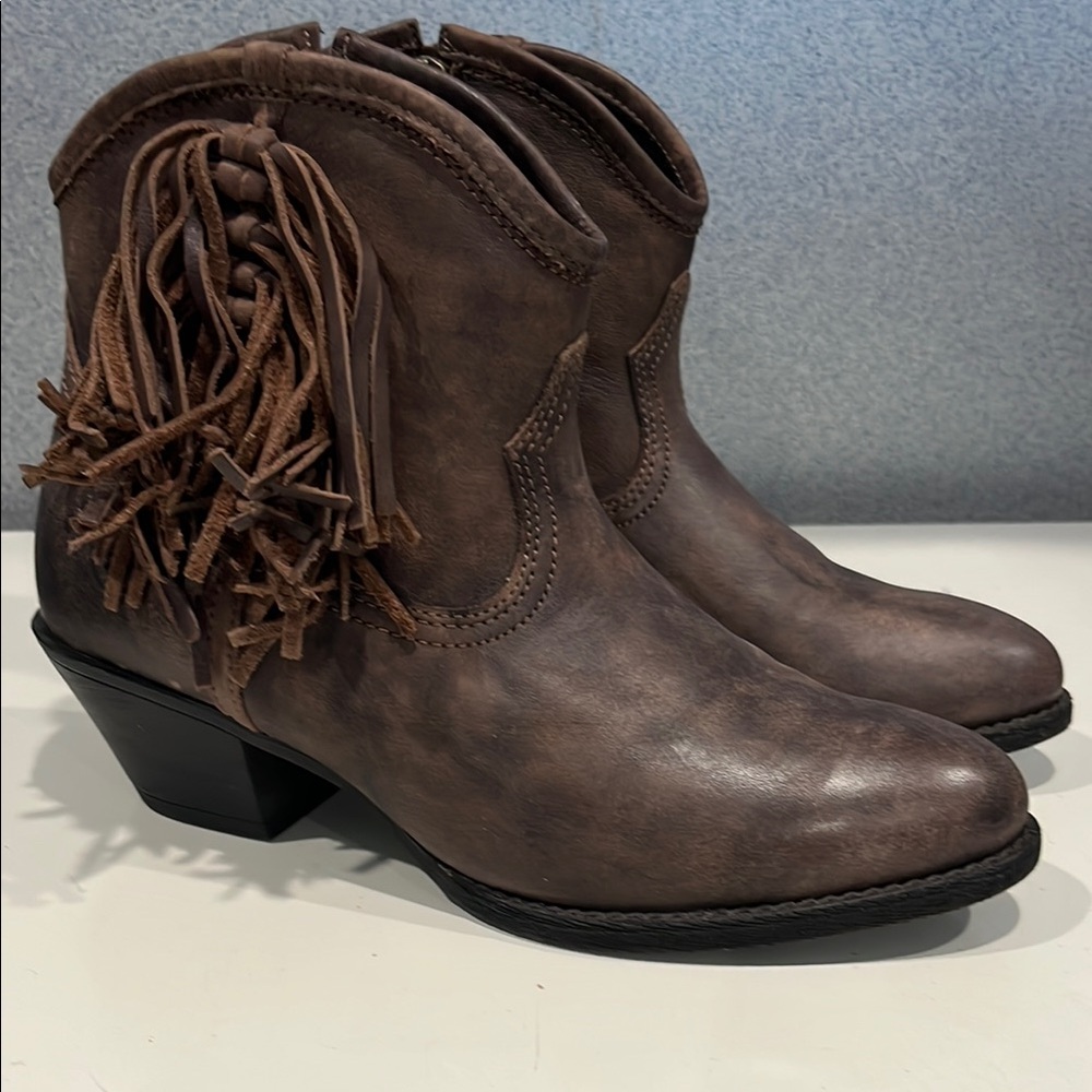 Ariat Duchess Western Ankle Booties with Fringe